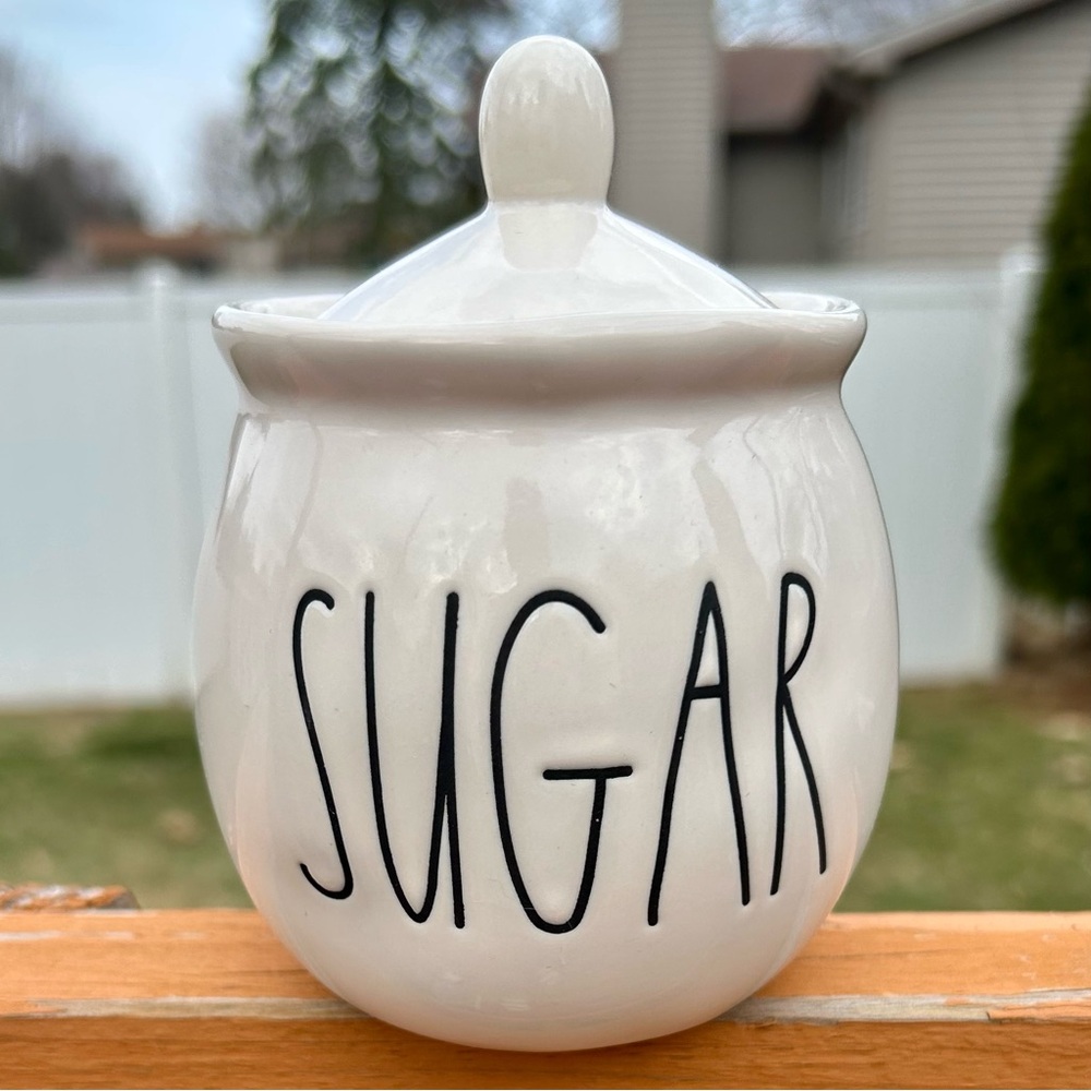 Rae Dunn Mini White Ceramic Sugar Jar